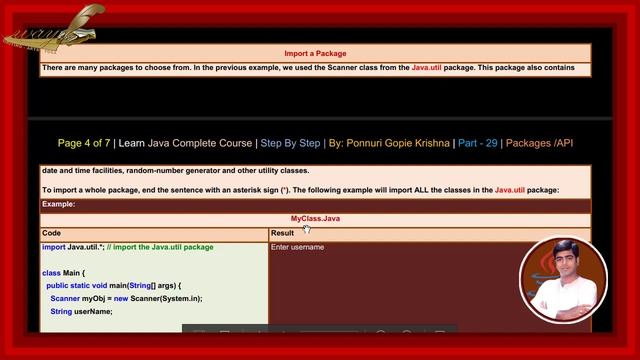 Learn Java Complete Course | Step By Step | Packages / API | By: Ponnuri Gopie Krishna | Part - 29 смотреть онлайн