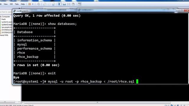 RHCE-7: Backup and restore a database смотреть онлайн