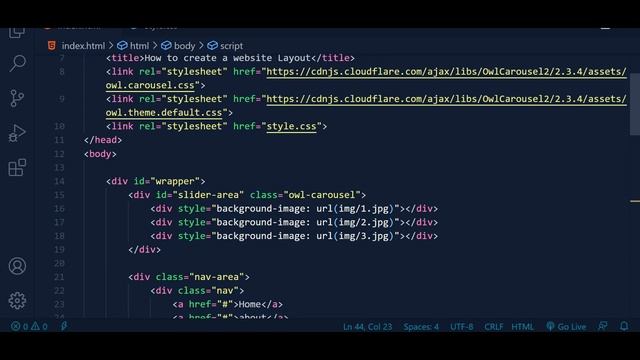 How to create a website Layout | Owl carousel full-width image slider смотреть онлайн