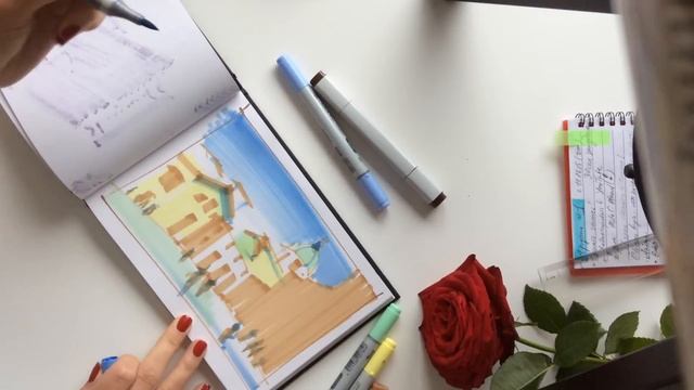 ??TRAVEL SKETCH: quick marker technique/Быстрый городской скетч смотреть онлайн