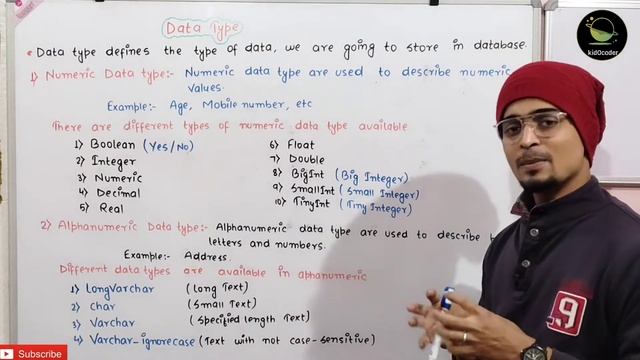 Data Type in Database | Numeric,Alphanumeric,Binary | DBMS epi-7@kidocoder #datatypes #dbms смотреть онлайн