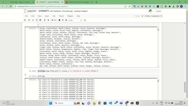 Webscraping Zomato Website For Pubs Using Jupyter Notebook - Python - BeautifulSoup -Pandas - Exce смотреть онлайн