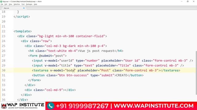 Ch-15 Vue js - http post request in axios or vue js | show loader beforeSend in axios or vue js смотреть онлайн
