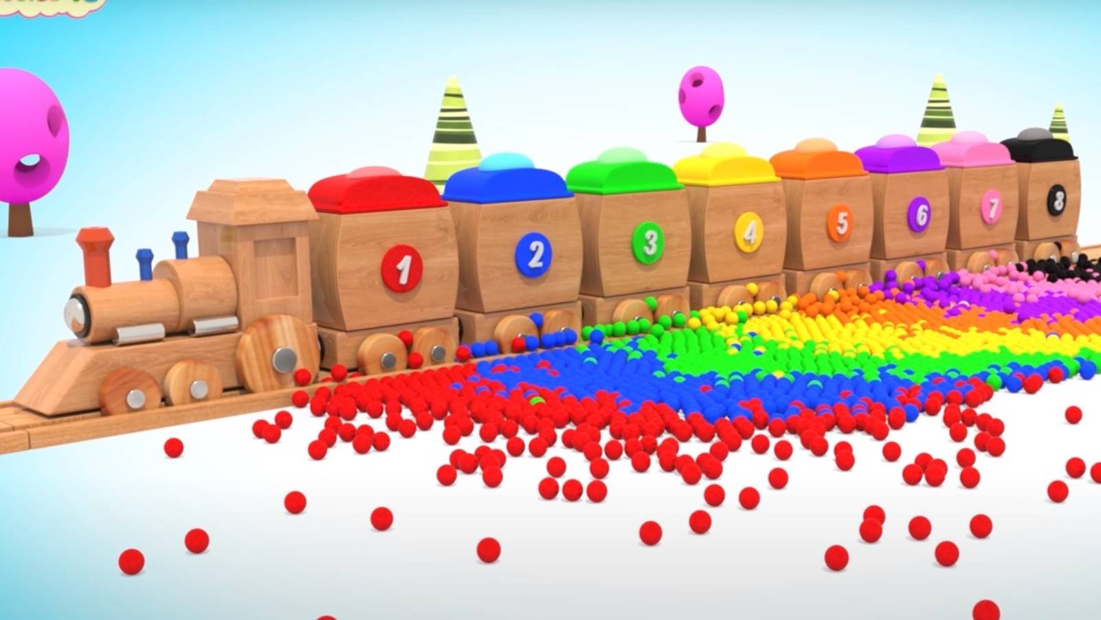 Мультик Паровозик и Шарики Мультфильм для малышей Учим цифры Учим цвета- Волшебство ТВ смотреть онлайн