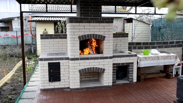 Уличная печь для дачи из кирпича в беседке своими руками смотреть онлайн