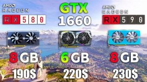 GTX 1660 vs RX 580 vs RX 590 Test in 8 Games