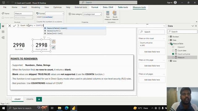 DAX | POWER BI | Aggregation | Count and CountA Functions смотреть онлайн