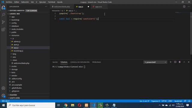 03 - Cómo integrar sweetalert2 en tu proyecto Laravel, con Laravel-Mix смотреть онлайн