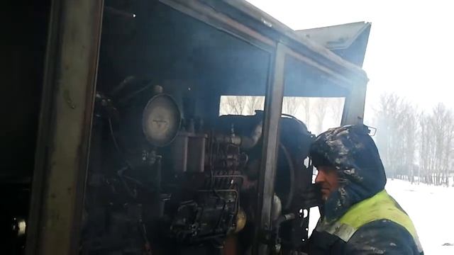 Запуск зимой ДЭС Алтаец смотреть онлайн