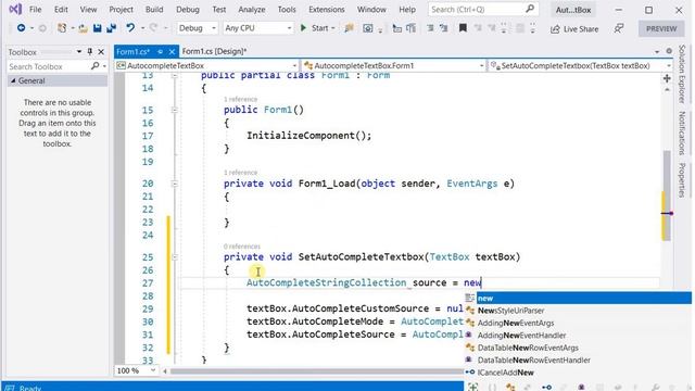 Add auto complete text feature in a textbox control in winform C# (Code) смотреть онлайн