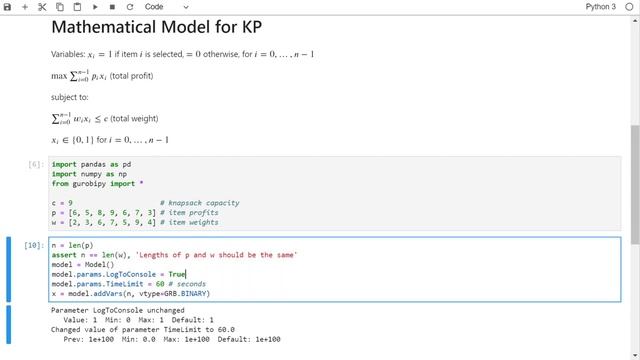 01 Knapsack Problem In Python And Gurobi (Integer Linear Programming ILP) смотреть онлайн