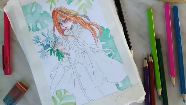 Speedpaint// рыжая девочка// немного ветра и любви