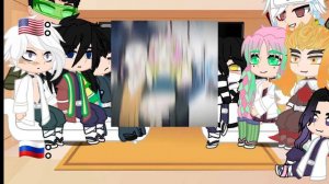 Реакция хашир на Мицури Канроджи/Hashiras react to Mitsuri Kanroji{РУС/ENG}1/1