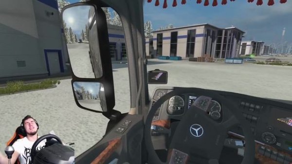 УЛЕТЕЛ С ТРАССЫ НА НОВОМ МЕРСЕДЕСЕ - ETS 2 СУРОВАЯ РОССИЯ