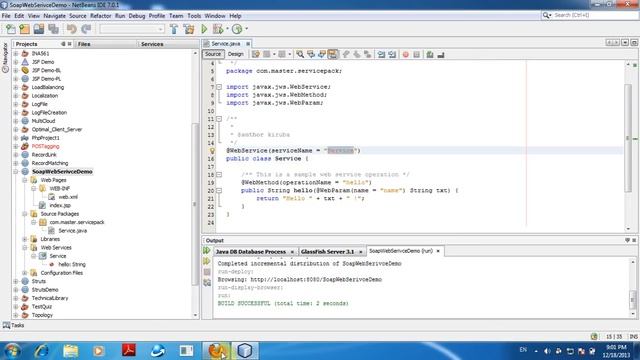 Soap Web Service with Server and Client Communication Using NetBeans смотреть онлайн