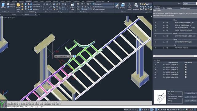 AutoCAD Plant 3D: Ladder Rack Modeling (Ladder was built based on Python Scripts) смотреть онлайн