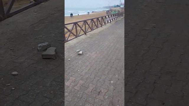 Утренняя зарядка на берегу Каспийского моря. Реконструкция городского пляжа в Махачкале.Спортсмены. смотреть онлайн