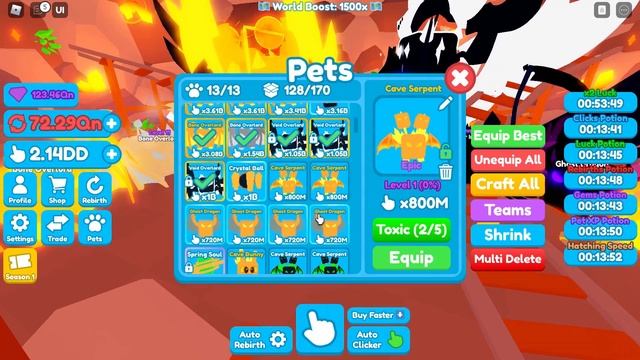 New Pets, New Auras, New Rebirth Buttons, and More!! - New Update 2022 | Roblox Rebirth Champions X смотреть онлайн