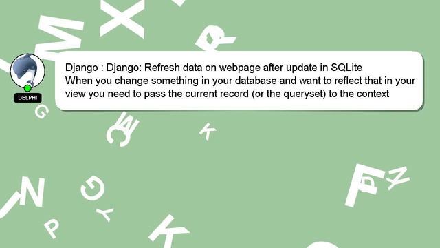 Django : Django: Refresh data on webpage after update in SQLite смотреть онлайн