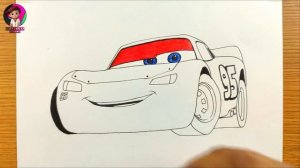 How to draw Lightning Mcqueen - Easy step-by-step drawing lessons