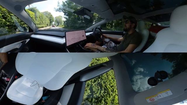 IT NOW BRAKES FOR CORNERS! - Ride Passenger in a Tesla Model 3 on Autopilot! (360 Degree Video) смотреть онлайн