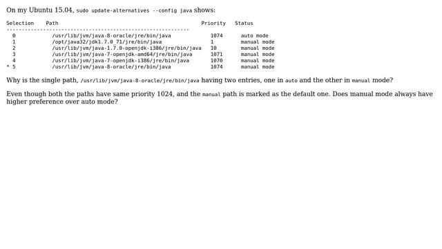 update-alternatives has two entries, one in auto and other in manual смотреть онлайн