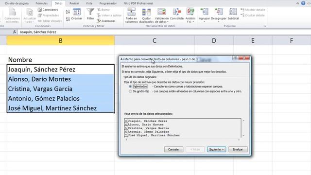 Excel 2010 - Texto en columnas смотреть онлайн