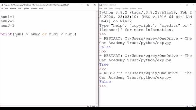 Boolean operators in Python смотреть онлайн