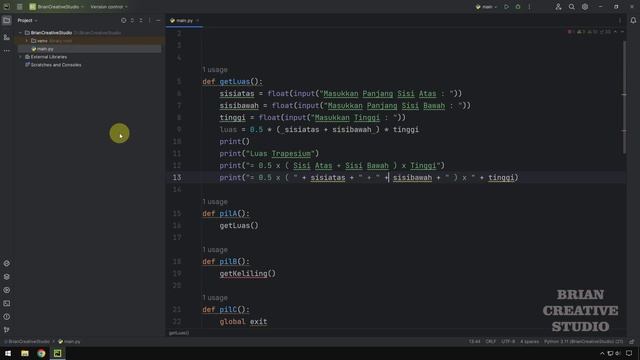 Program Python Menghitung Luas dan Keliling Trapesium смотреть онлайн