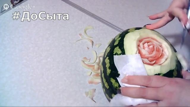 Шикарная Роза на арбузе. Карвинг на фруктах. Удивляем всех! смотреть онлайн