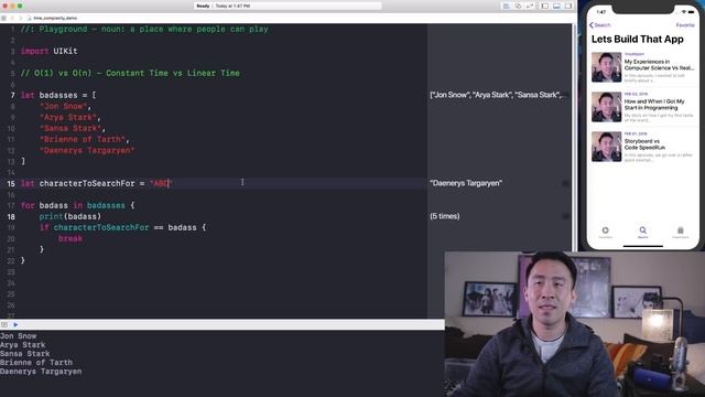 Algorithm Efficiency and Time Complexity: O(1) vs O(N) - Constant vs Linear Time смотреть онлайн