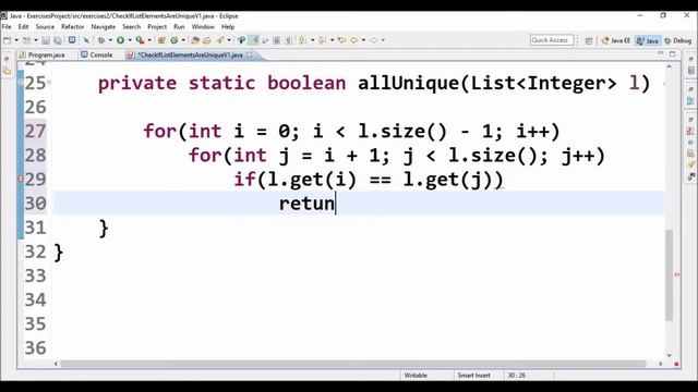 check if list elements are unique v1 in java смотреть онлайн