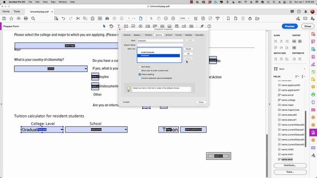 Creating DropDown Menus in Acrobat Pro DC смотреть онлайн