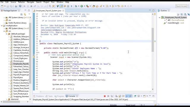 Employees Payroll System in Java смотреть онлайн