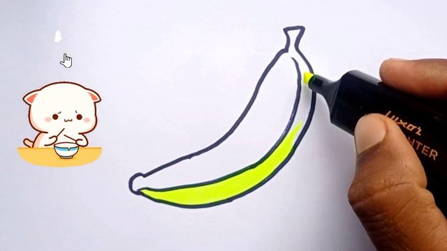 How to Draw a Banana ? Как рисовать бананы легко и шаг за шагом | केला का चित्र बनाना सीखें смотреть онлайн