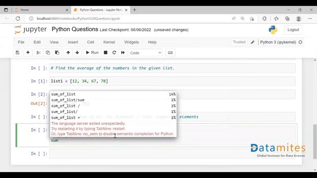 Calculate Average of a list of numbers in Python - Python Essentials смотреть онлайн