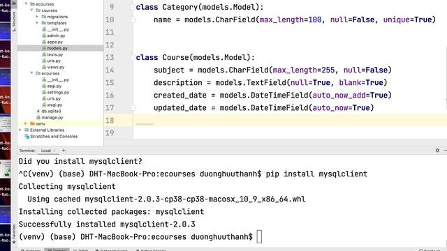 03 Kết nối CSDL MySQL, tạo models và thực thi migration trong django смотреть онлайн