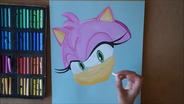Drawing Amy Rose from Sonic. Soft Pastel. смотреть онлайн