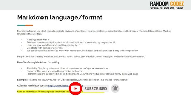 HTML Tutorial - 6 - Markdown format смотреть онлайн