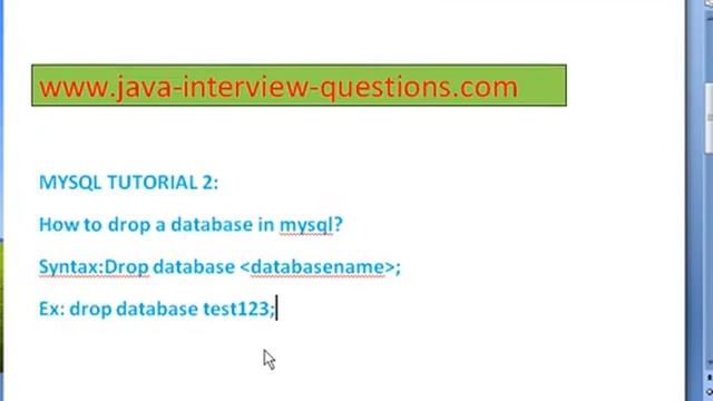 MySql Tutorial 3 How to drop a database смотреть онлайн
