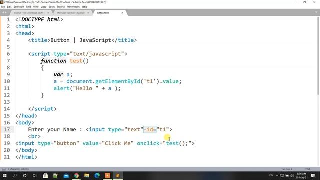 OnClick Event In JavaScript - Salman Sir смотреть онлайн