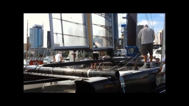 AC45 - Oracle Racing - Wingsail setup and Lift-off смотреть онлайн