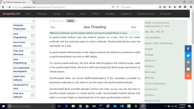 Difference between synchronized method and synchronized block in Java.
| javapedia.net смотреть онлайн