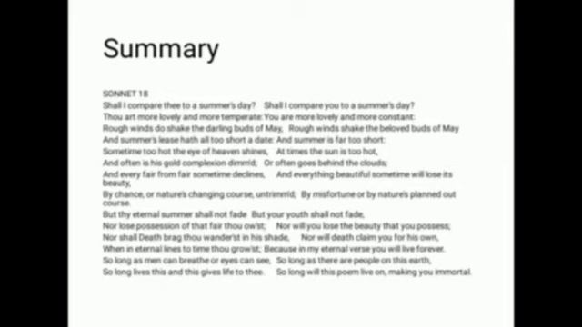 English literature, Sonnet XVIII смотреть онлайн