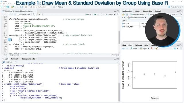 Plot Mean & Standard Deviation by Group in R (2 Examples) | Base R & ggplot2 | segments() & axis() смотреть онлайн