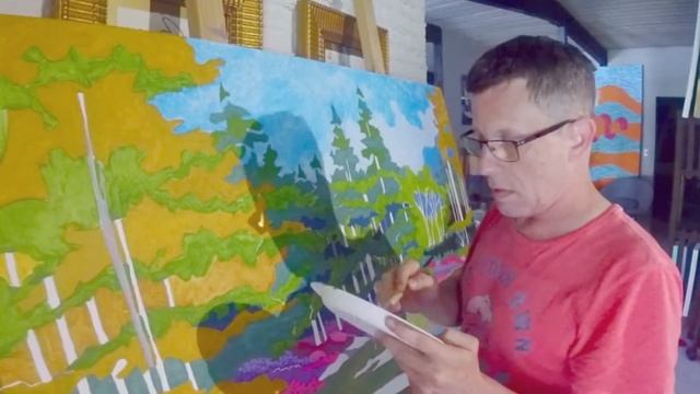"Auguata National" - in progress - acrylic on 60"x40" stretched canvas смотреть онлайн