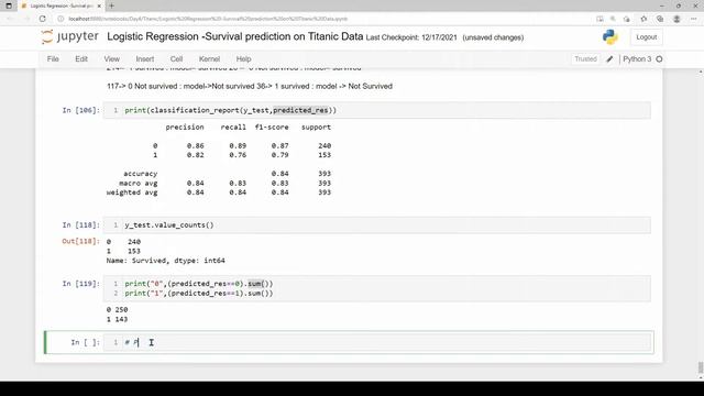 logistic regression| Part3 | Model building and evaluation on Titanic Dataset | tamil смотреть онлайн