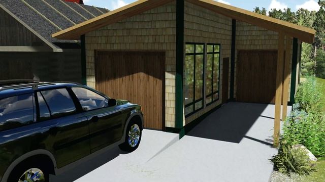 проект каркасного гаража (двойной гараж) смотреть онлайн