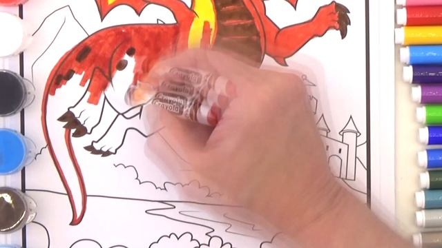 Видео для детей. Раскрашиваем дракона. Бабушкины Сказки.Color the dragon. Grandmother's Tales. смотреть онлайн