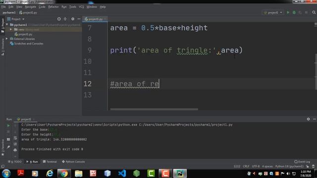 Python programming - how to calculate area of shapes смотреть онлайн